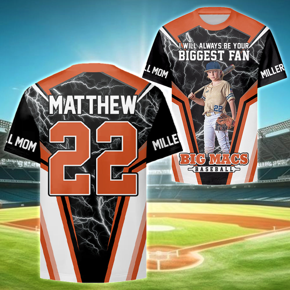 I Will Always Be Your Biggest Fan Personalized All Over Print Shirt For Baseball Mom Grandma Sport Family