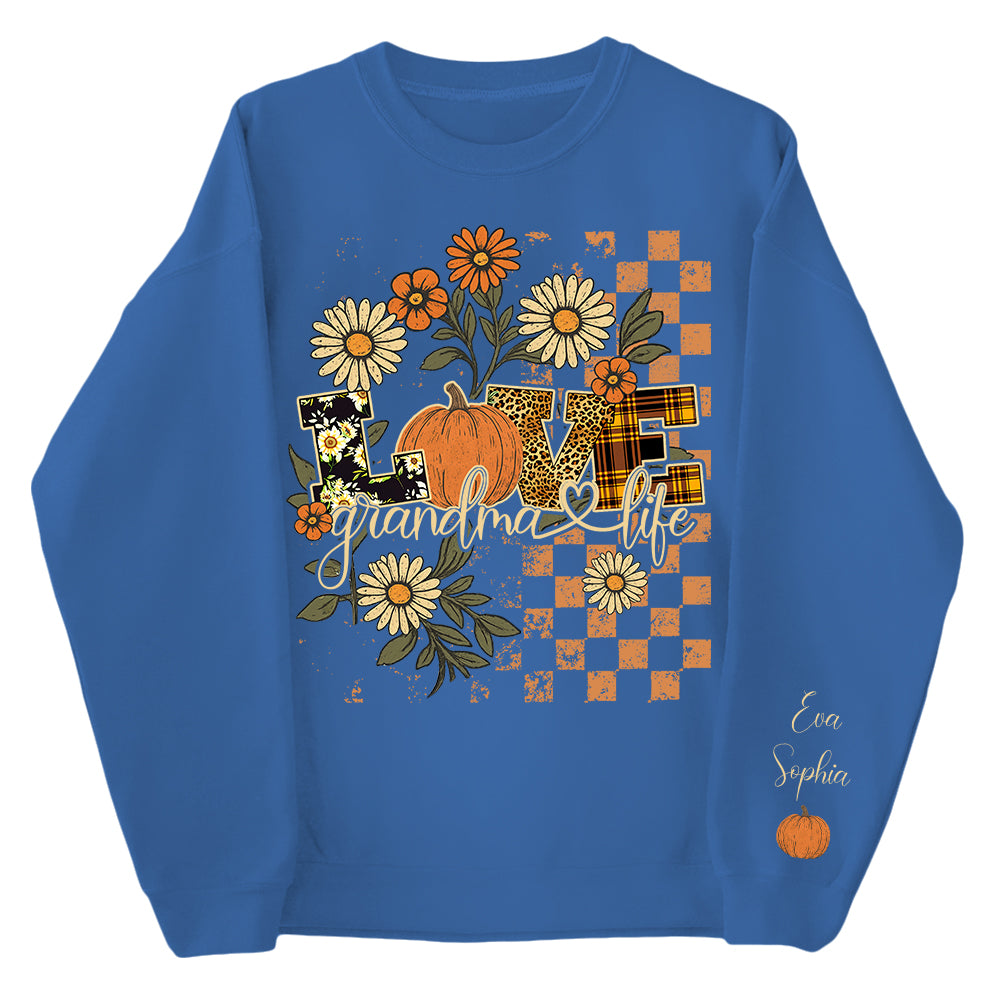 Personalized Love Grandma Life Fall Season Pumpkin Sweatshirt Pt99