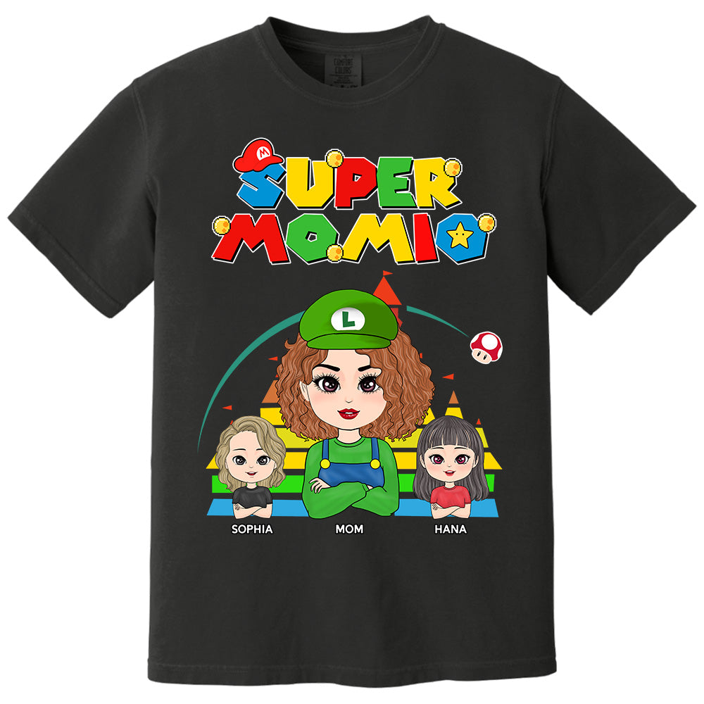 Super Mommio - Personalized Funny Shirt For Mom Grandma Aunt Custom Nickname and Kids Vr2 Pt99