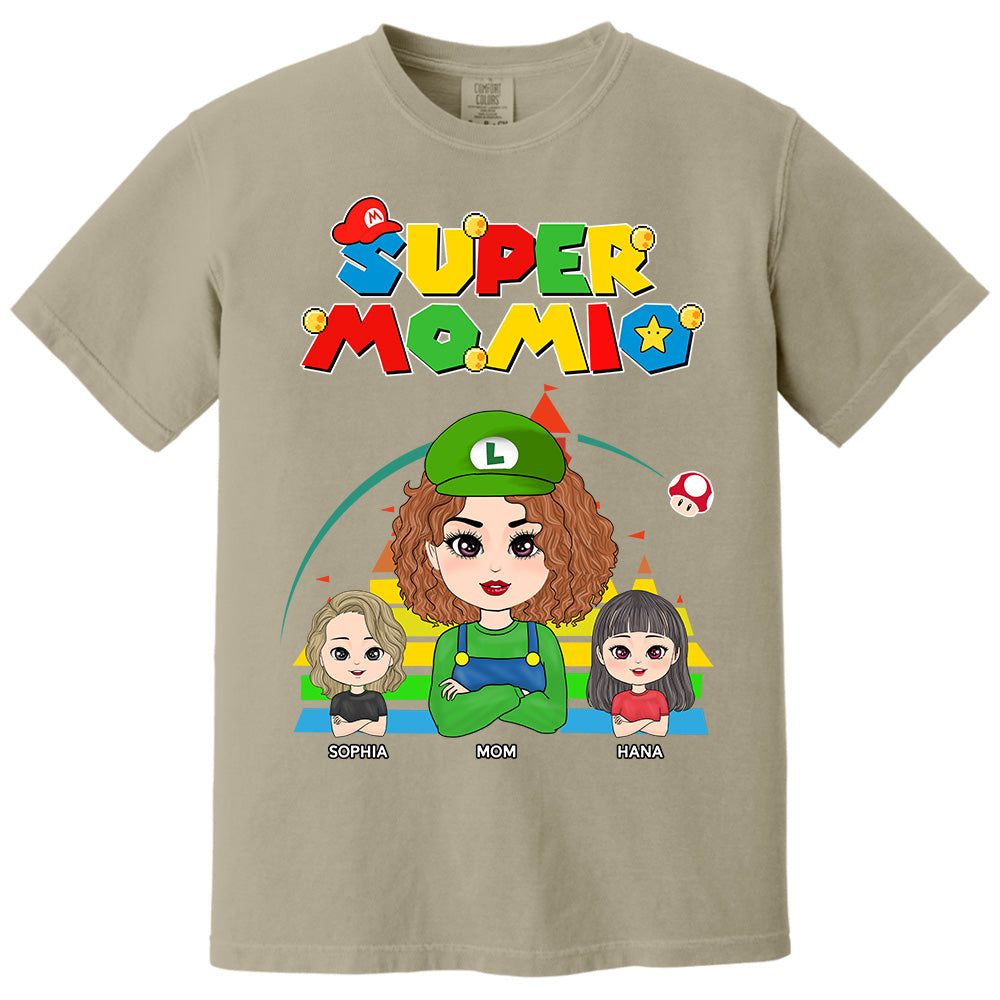 Super Mommio - Personalized Funny Shirt For Mom Grandma Aunt Custom Nickname and Kids Vr2 Pt99