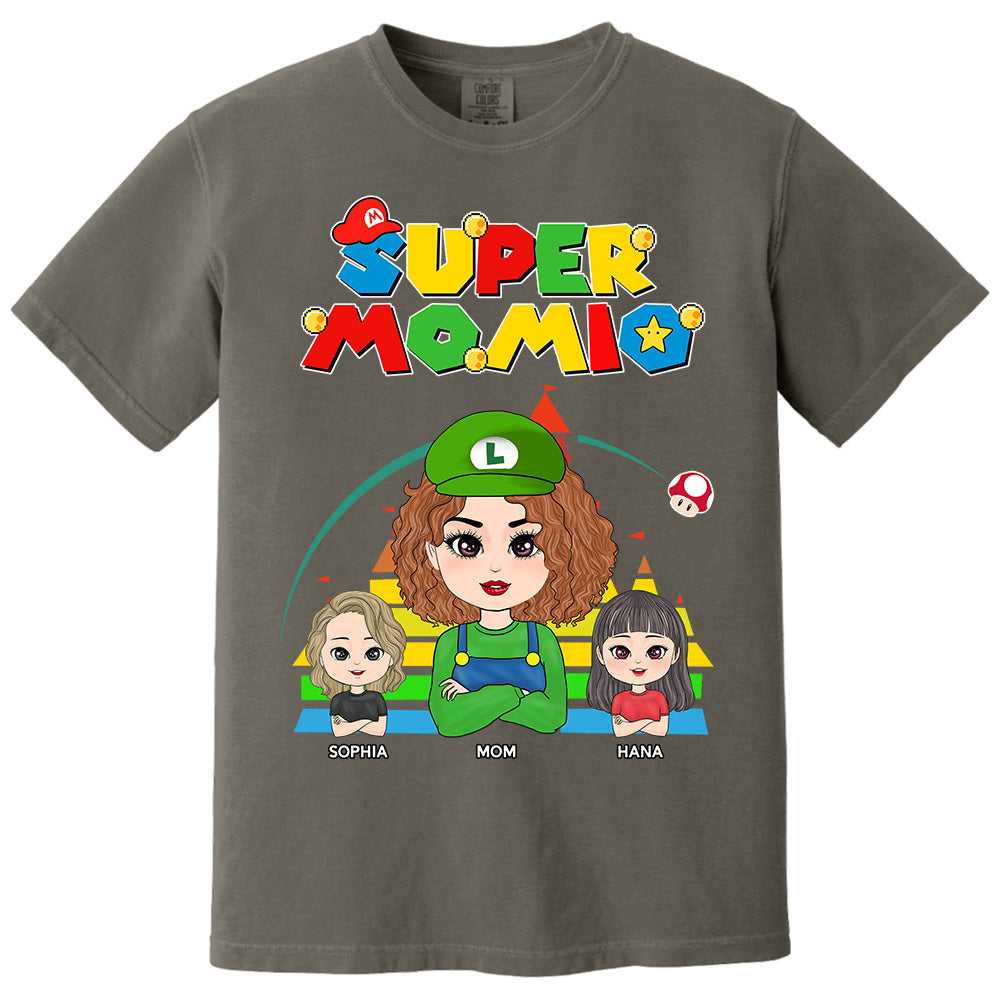 Super Mommio - Personalized Funny Shirt For Mom Grandma Aunt Custom Nickname and Kids Vr2 Pt99