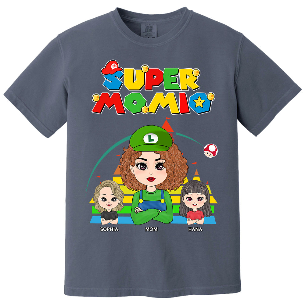 Super Mommio - Personalized Funny Shirt For Mom Grandma Aunt Custom Nickname and Kids Vr2 Pt99