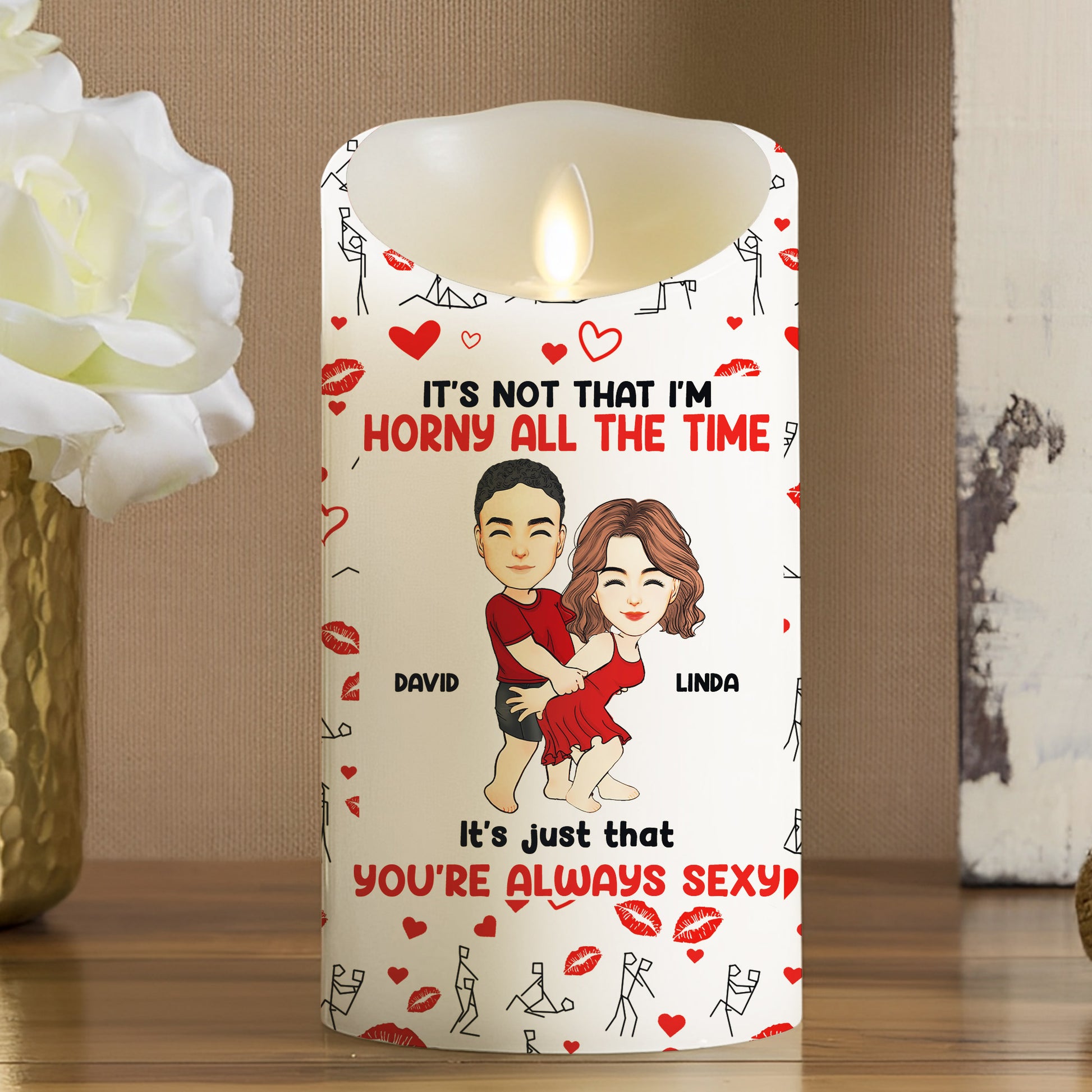 When It's Lit, Give Me That D - Personalized LED Candle For Couples NA04 Li29
