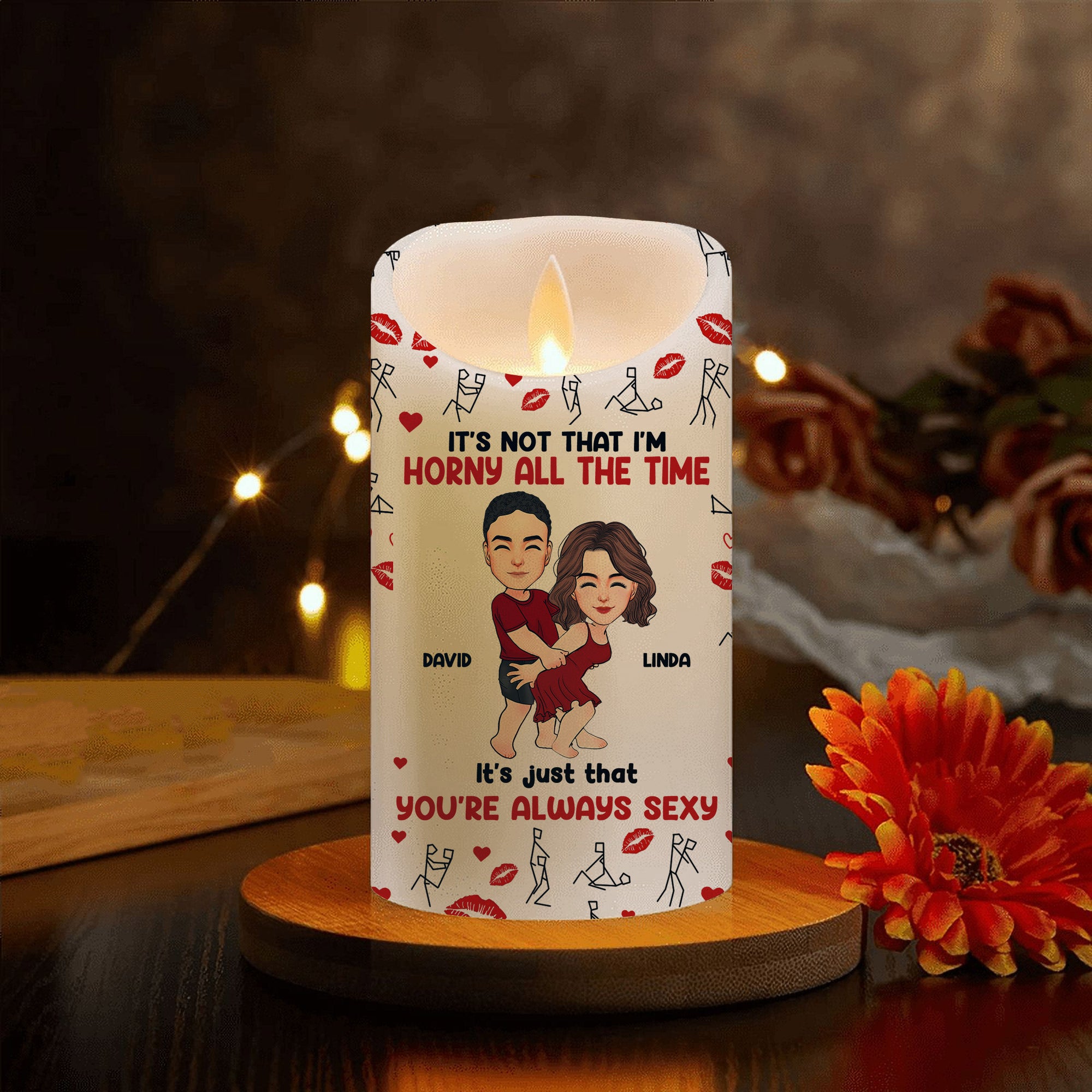 When It's Lit, Give Me That D - Personalized LED Candle For Couples NA04 Li29