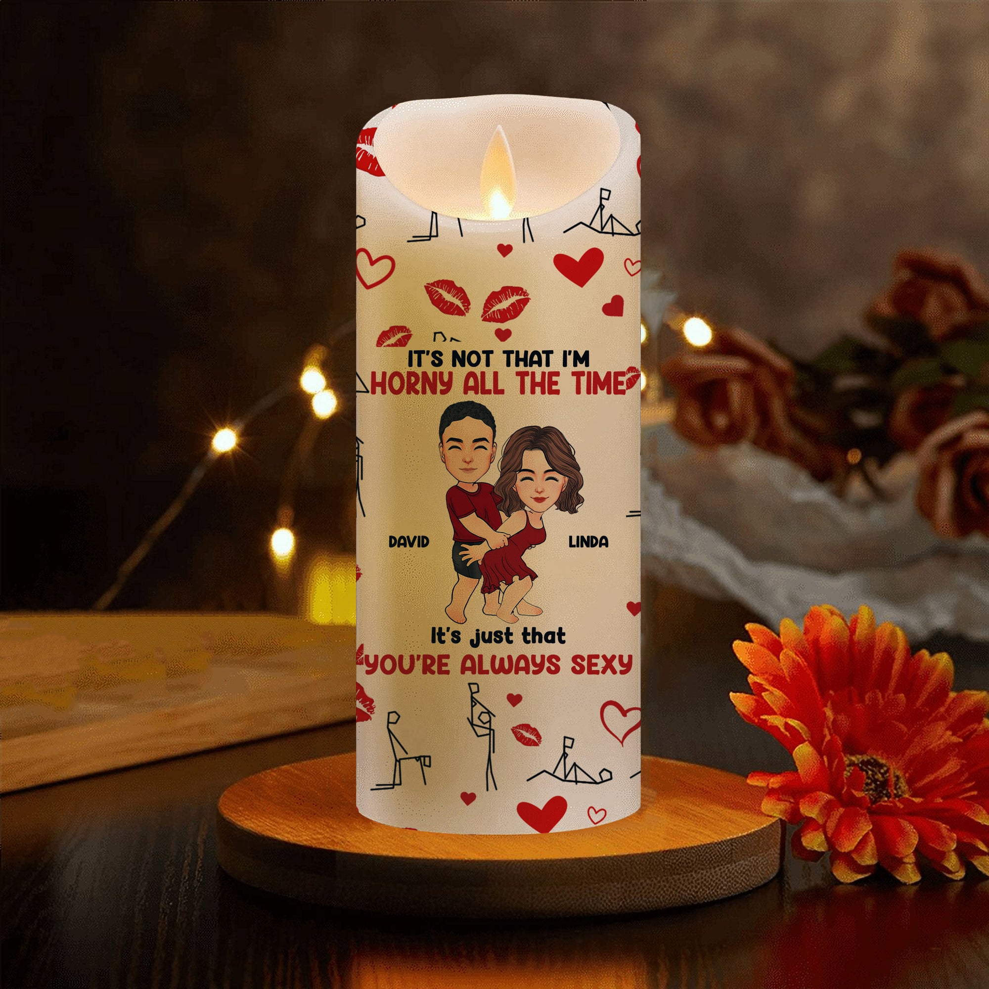 When It's Lit, Give Me That D - Personalized LED Candle For Couples NA04 Li29