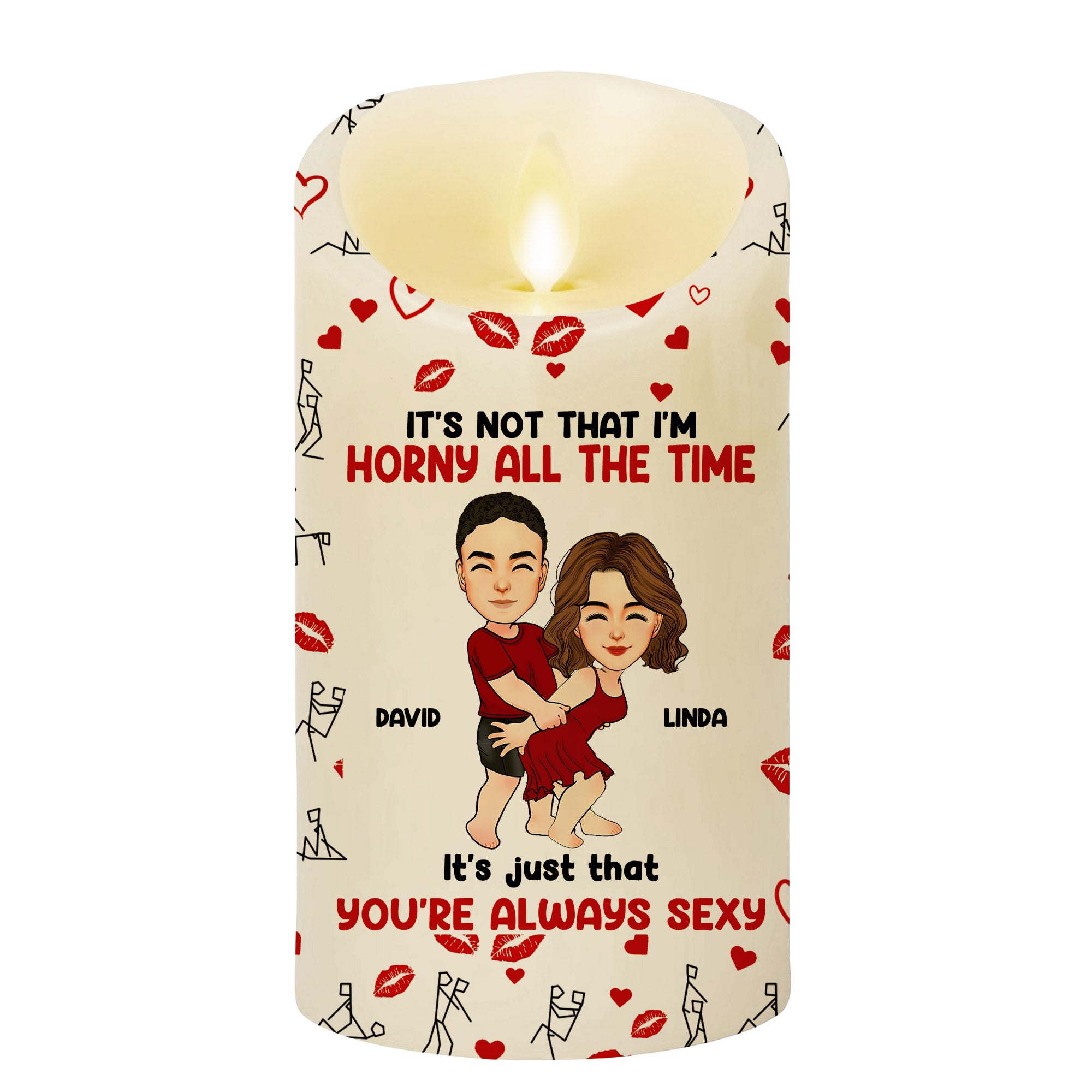 When It's Lit, Give Me That D - Personalized LED Candle For Couples NA04 Li29
