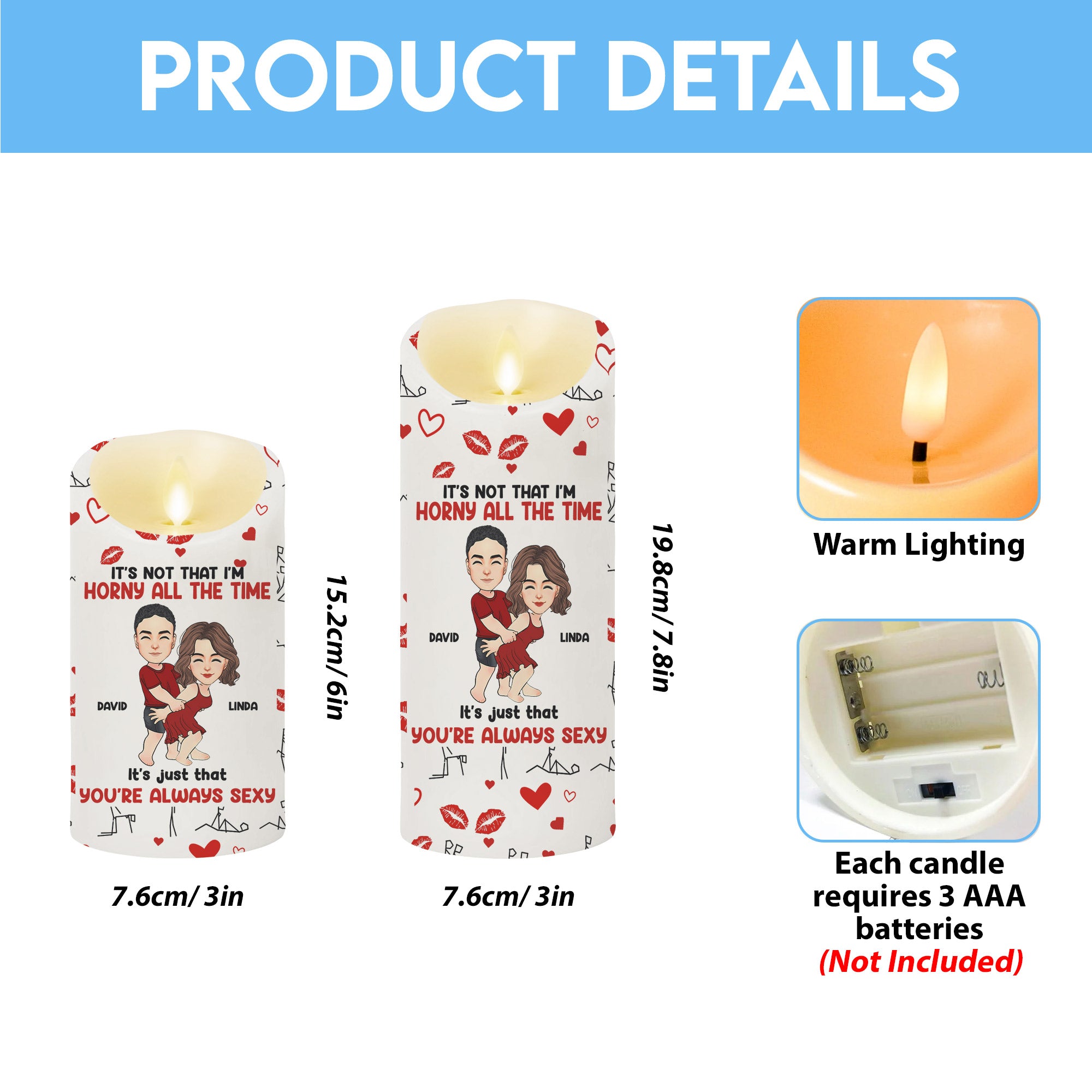 When It's Lit, Give Me That D - Personalized LED Candle For Couples NA04 Li29