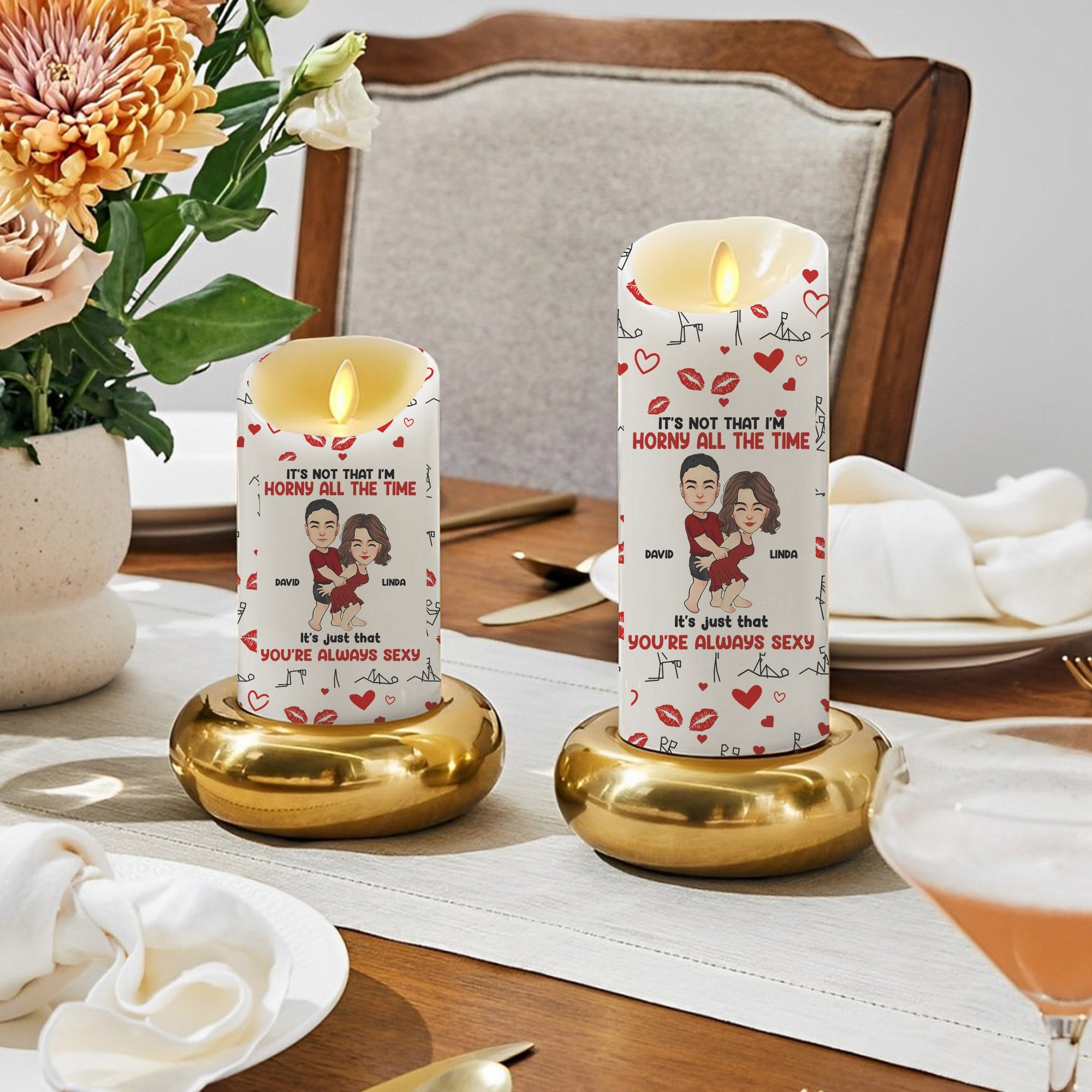 When It's Lit, Give Me That D - Personalized LED Candle For Couples NA04 Li29