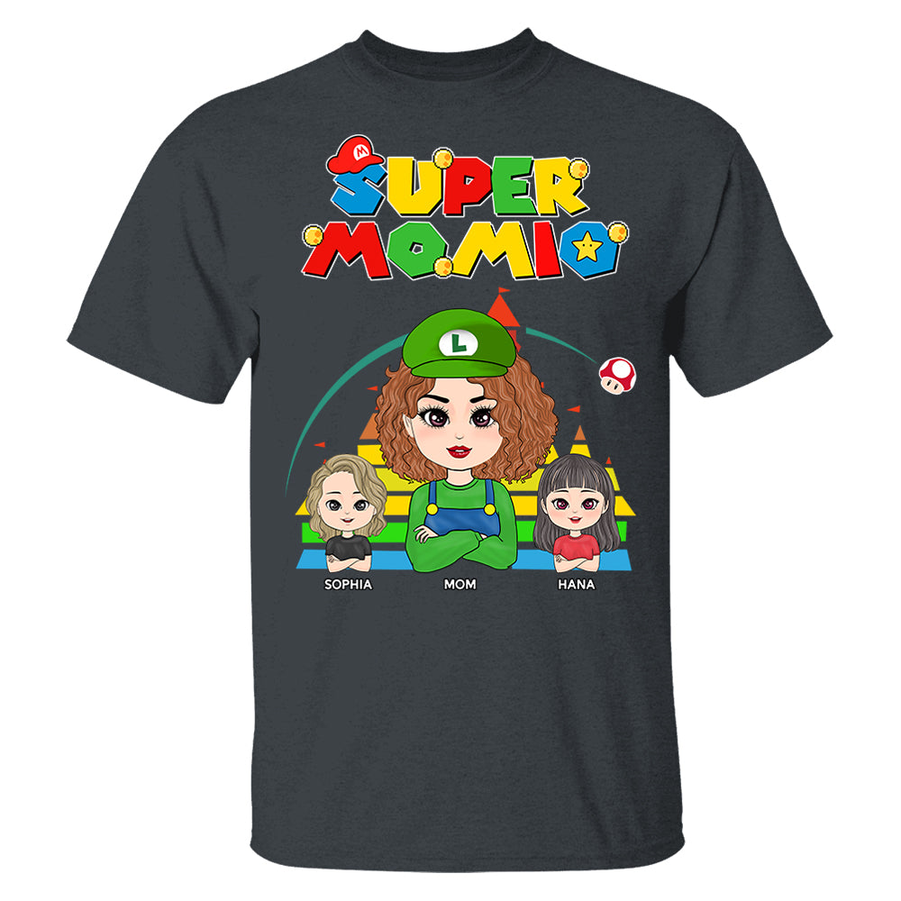 Super Mommio - Personalized Funny Shirt For Mom Grandma Aunt Custom Nickname and Kids Vr2 Pt99