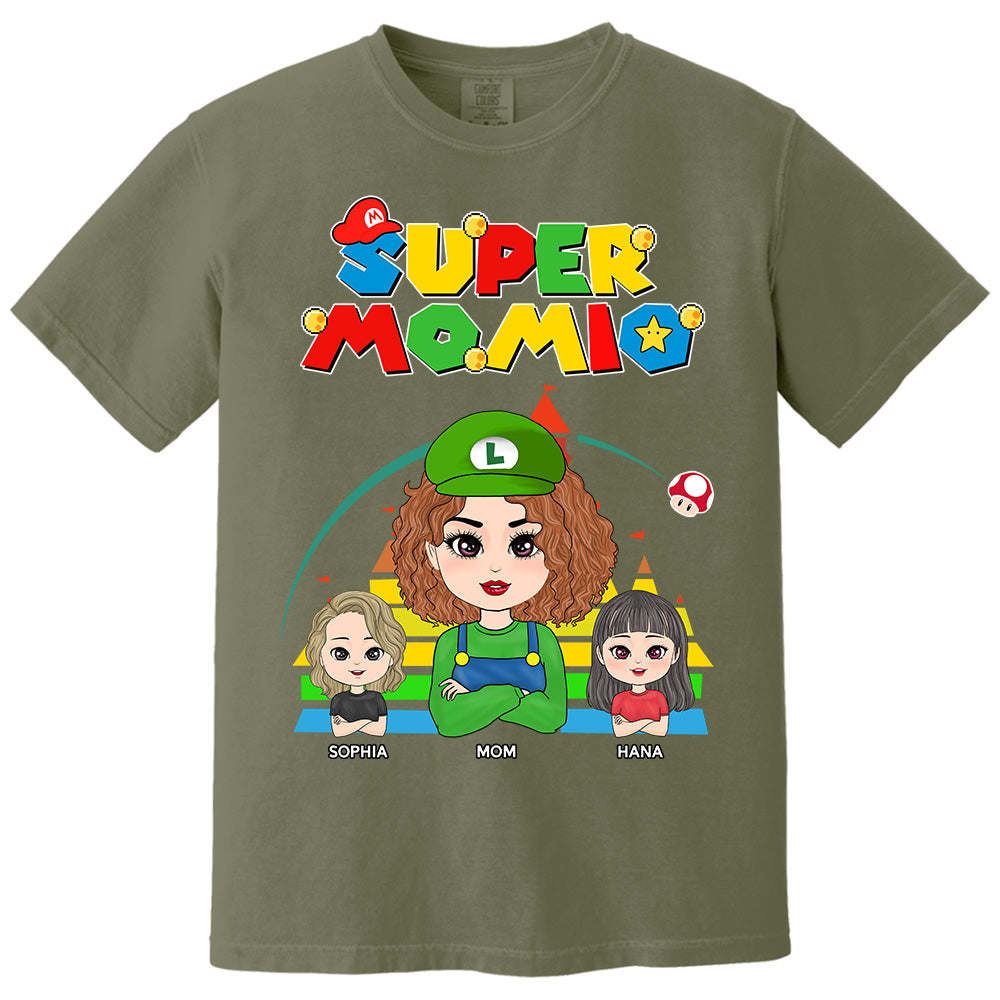 Super Mommio - Personalized Funny Shirt For Mom Grandma Aunt Custom Nickname and Kids Vr2 Pt99