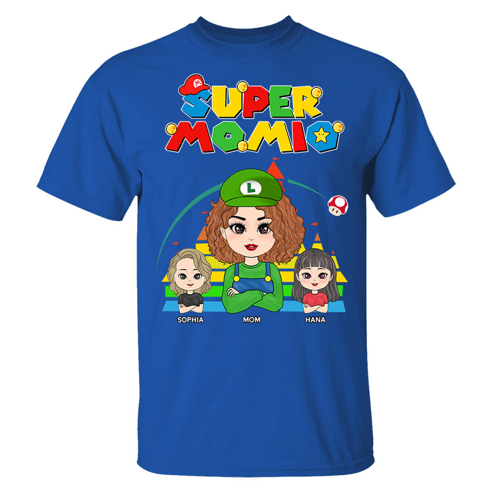 Super Mommio - Personalized Funny Shirt For Mom Grandma Aunt Custom Nickname and Kids Vr2 Pt99