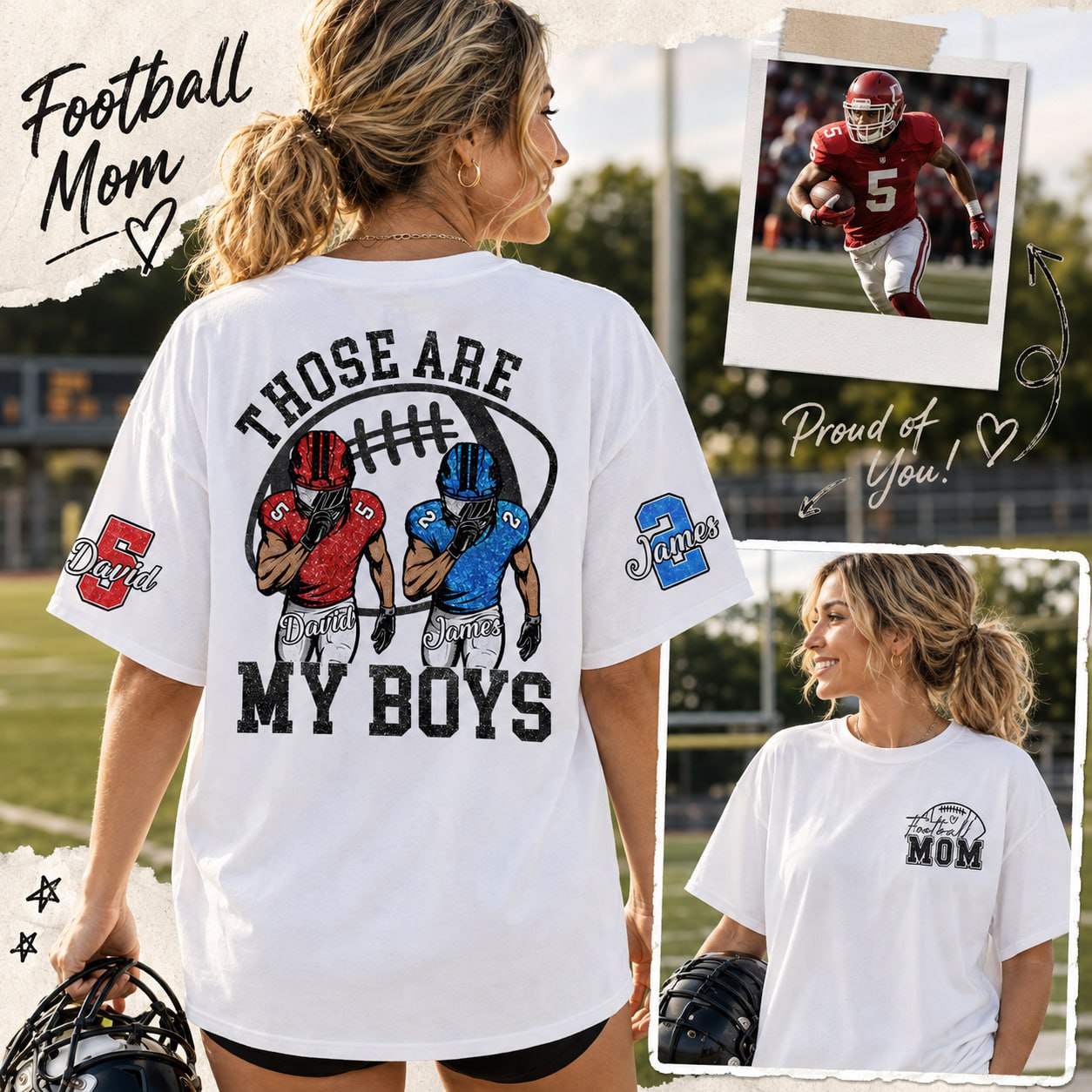 I Will Always Be Your Biggest Fan, Personalized Football Shirt, Football Kids Game Day Tee Na02