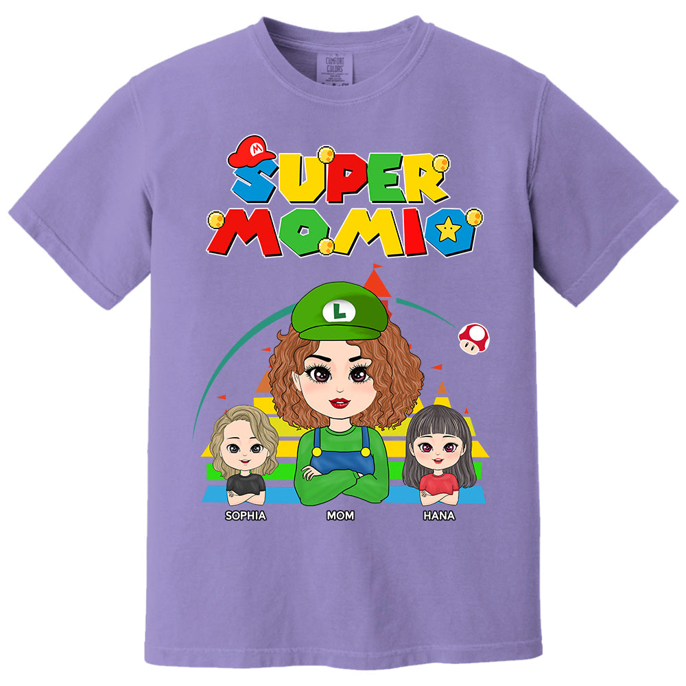Super Mommio - Personalized Funny Shirt For Mom Grandma Aunt Custom Nickname and Kids Vr2 Pt99
