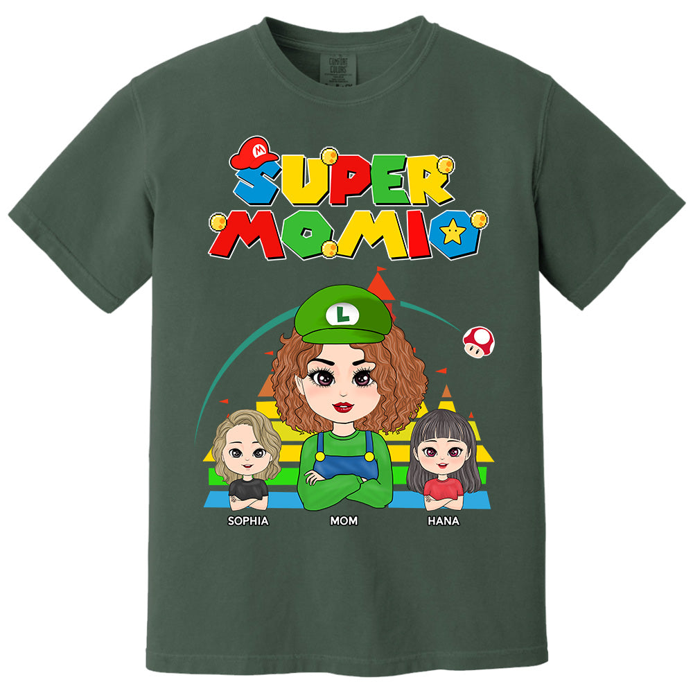 Super Mommio - Personalized Funny Shirt For Mom Grandma Aunt Custom Nickname and Kids Vr2 Pt99