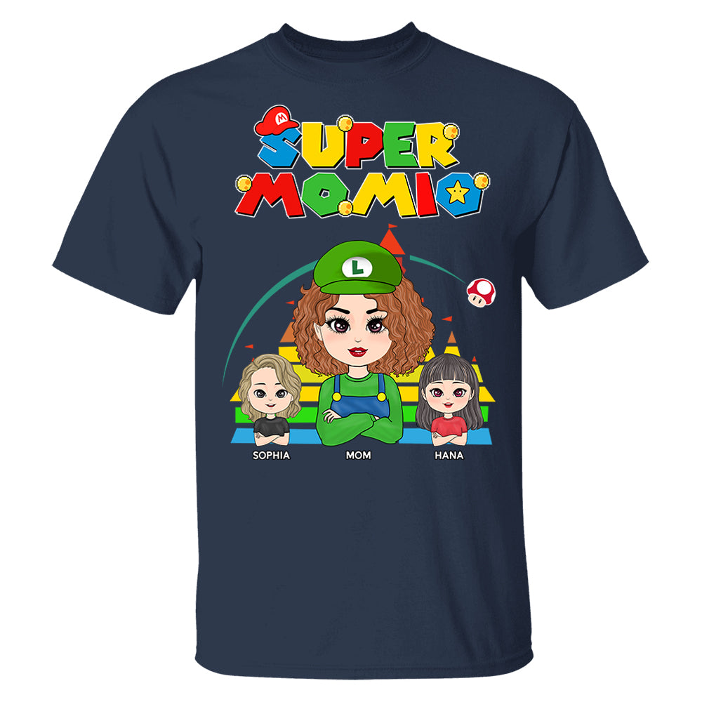 Super Mommio - Personalized Funny Shirt For Mom Grandma Aunt Custom Nickname and Kids Vr2 Pt99