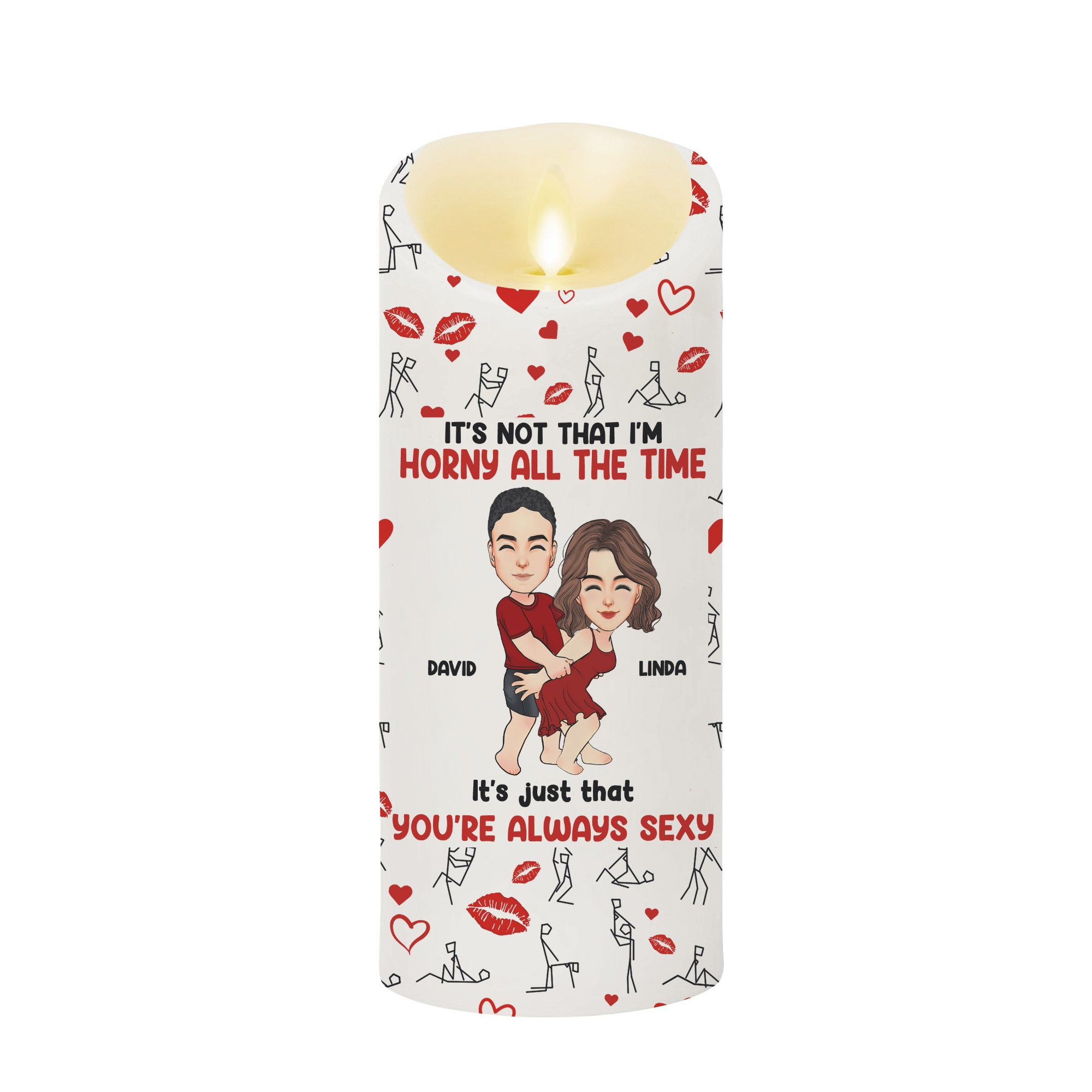 When It's Lit, Give Me That D - Personalized LED Candle For Couples NA04 Li29