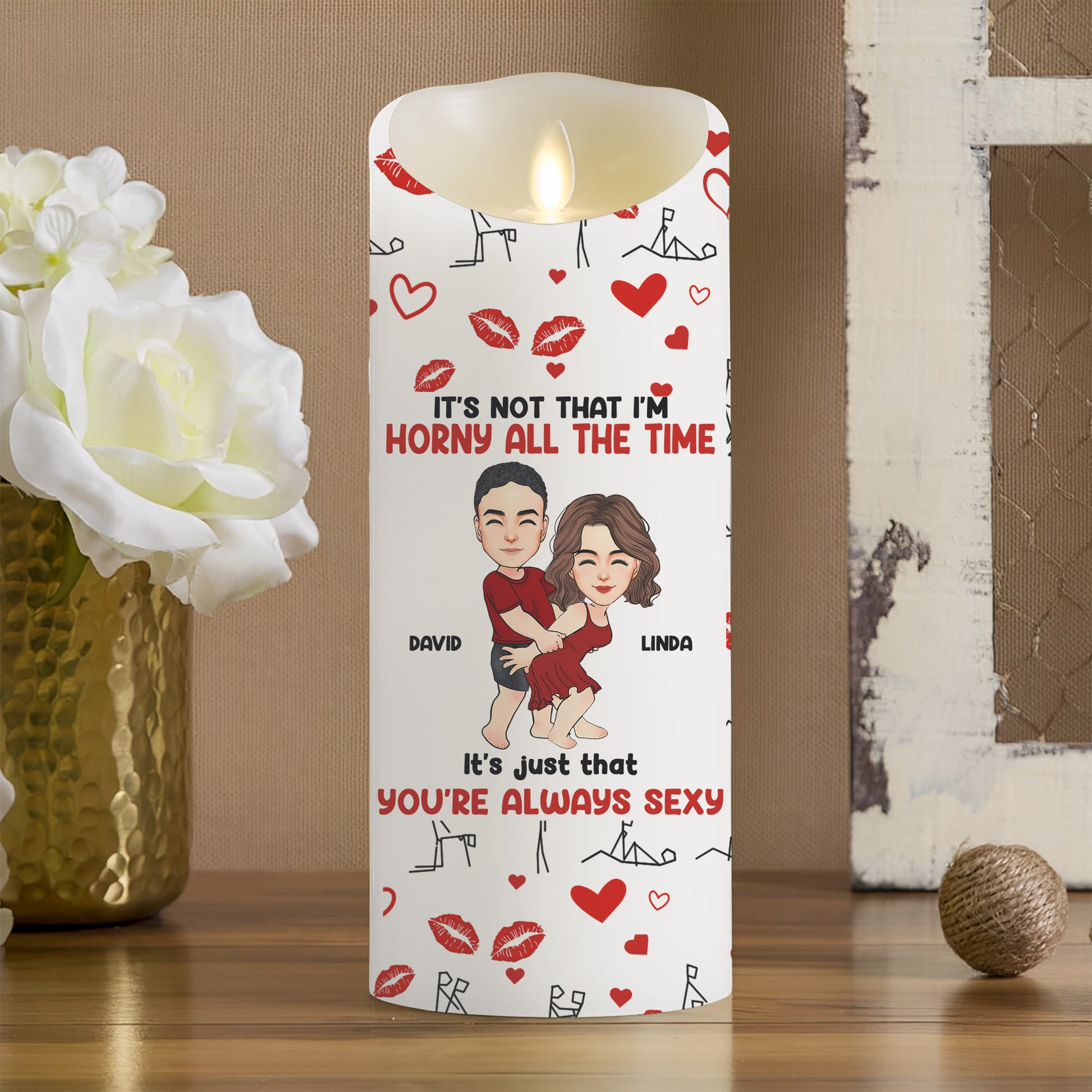 When It's Lit, Give Me That D - Personalized LED Candle For Couples NA04 Li29