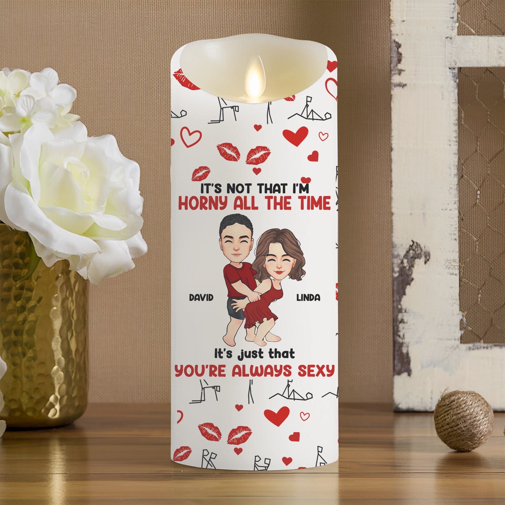 When It's Lit, Give Me That D - Personalized LED Candle For Couples NA04 Li29