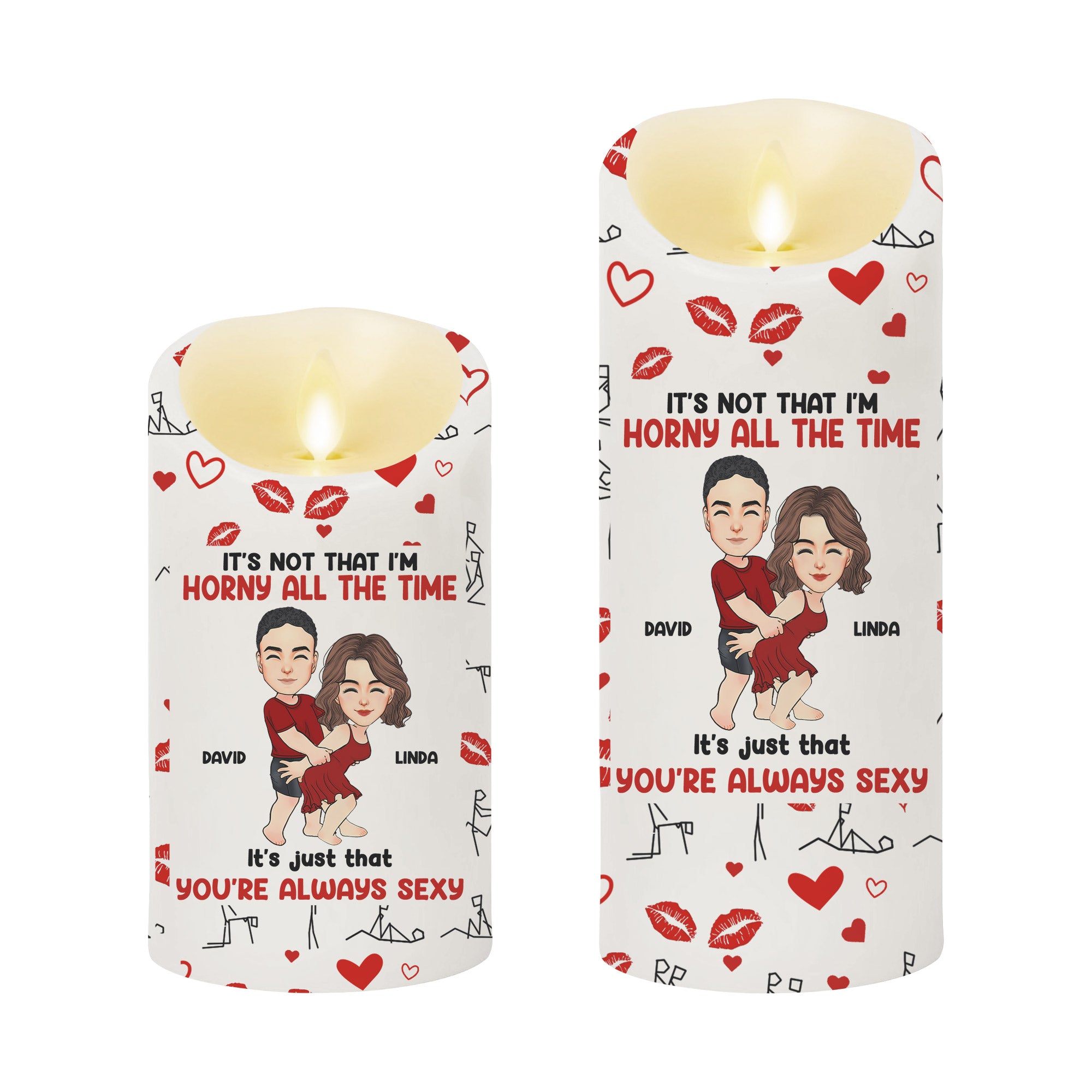 When It's Lit, Give Me That D - Personalized LED Candle For Couples NA04 Li29