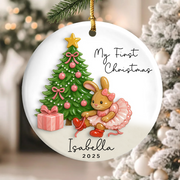 Bunny Ornament Baby's First Christmas Ornament Personalized First Christmas Baby Girl Ornament Custom Baby Girl Name Christmas Ornament Gift