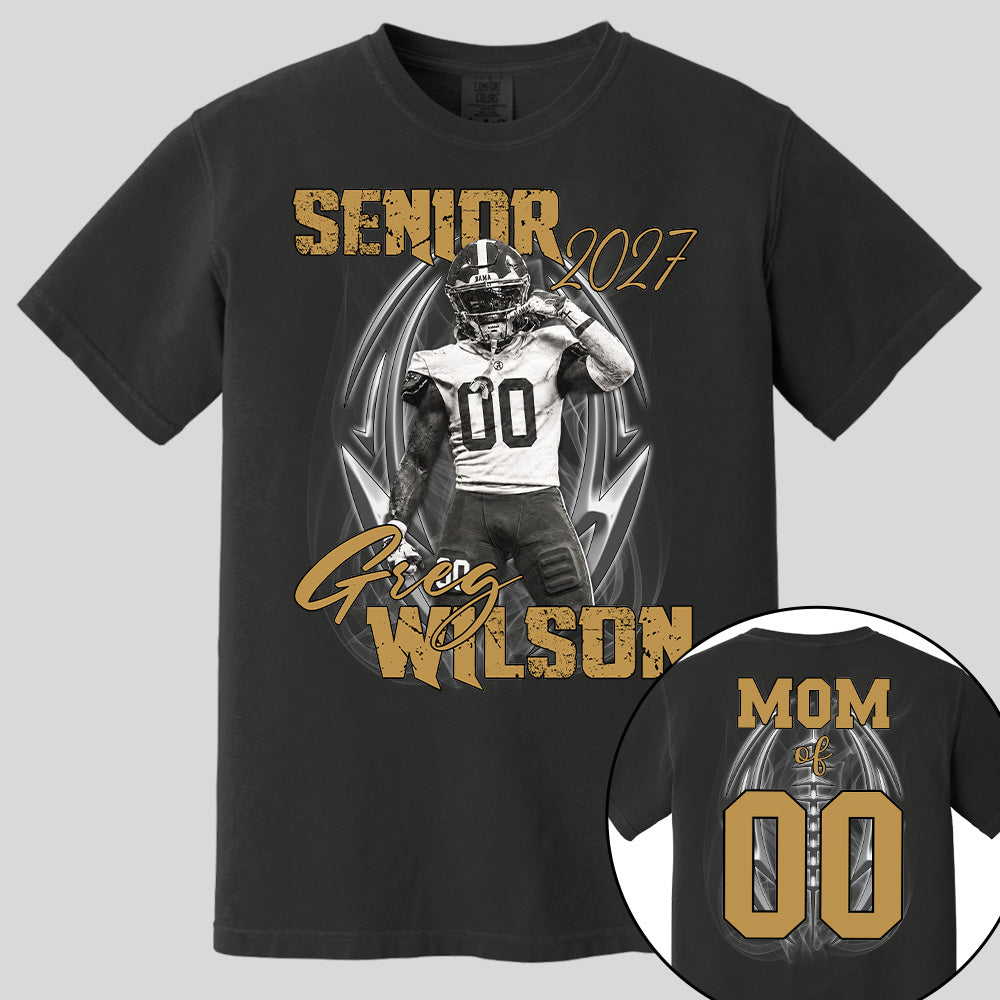 Personalized Senior Football Mom , Custom Photo Football  Shirt, Gift For Football Mom, Dad, Football Family A2110 Pt99