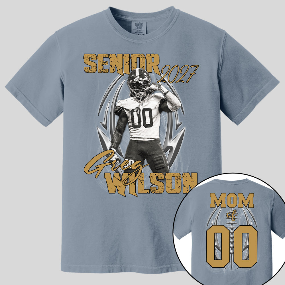 Personalized Senior Football Mom , Custom Photo Football  Shirt, Gift For Football Mom, Dad, Football Family A2110 Pt99