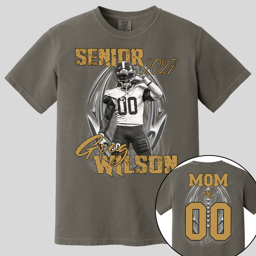 Personalized Senior Football Mom , Custom Photo Football  Shirt, Gift For Football Mom, Dad, Football Family A2110 Pt99