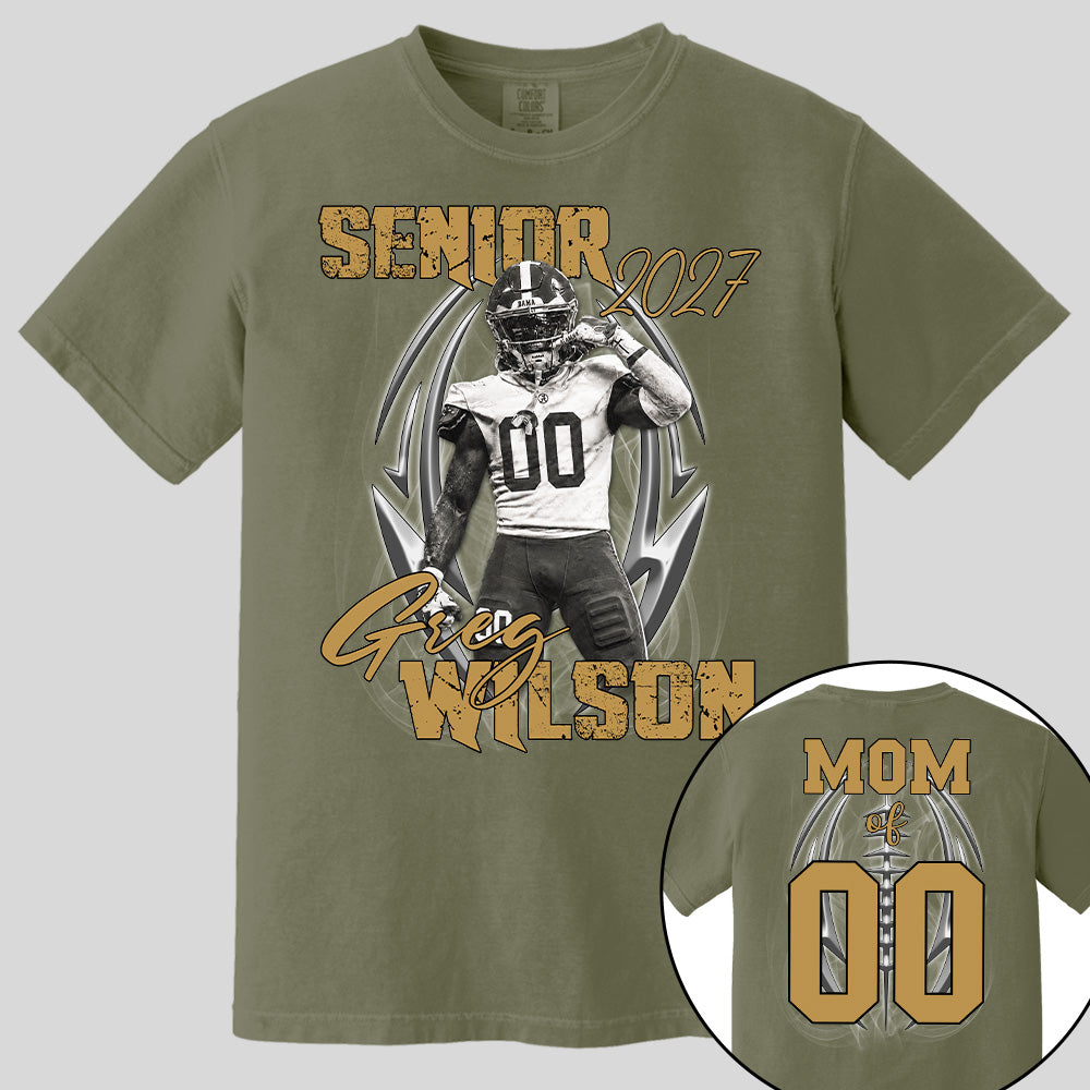 Personalized Senior Football Mom , Custom Photo Football  Shirt, Gift For Football Mom, Dad, Football Family A2110 Pt99