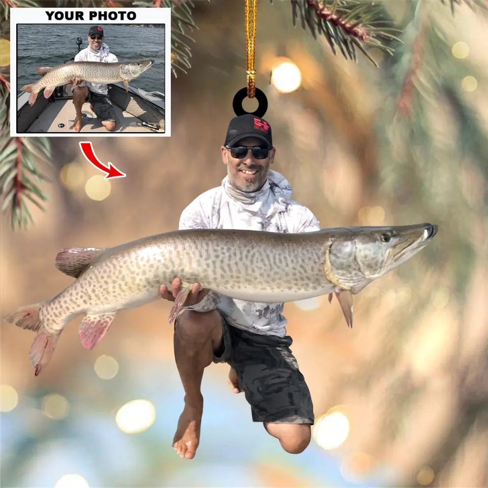 Custom Photo Ornament Gift For Fishing Lovers - Custom Upload Photo Fisherman - Fishing Christmas Ornaments