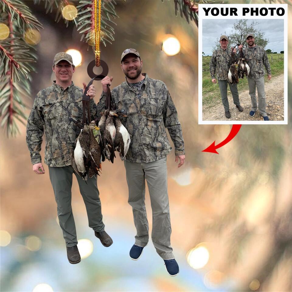 Personalized Photo Duck Hunting Christmas Ornaments Gift For Hunting Lovers - Custom Photo Hunting Christmas Ornaments Gift For Hunter