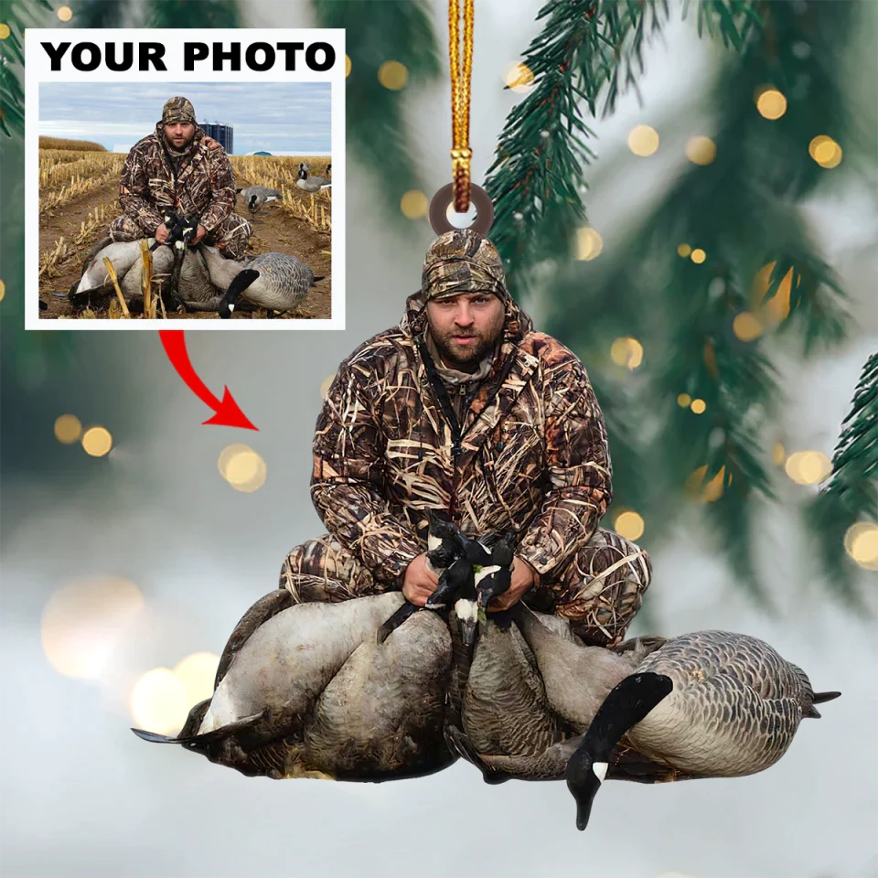 Personalized Photo Duck Hunting Christmas Ornaments Gift For Hunting Lovers - Custom Photo Hunting Christmas Ornaments Gift For Hunter