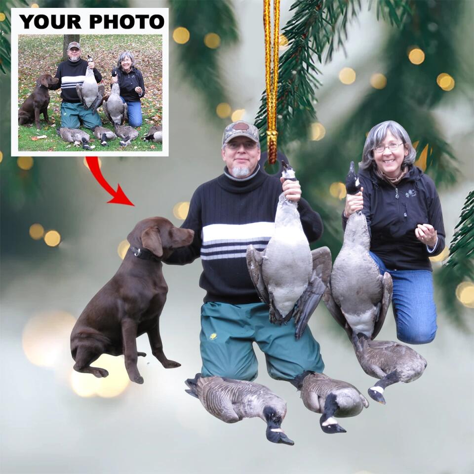 Personalized Photo Duck Hunting Christmas Ornaments Gift For Hunting Lovers - Custom Photo Hunting Christmas Ornaments Gift For Hunter