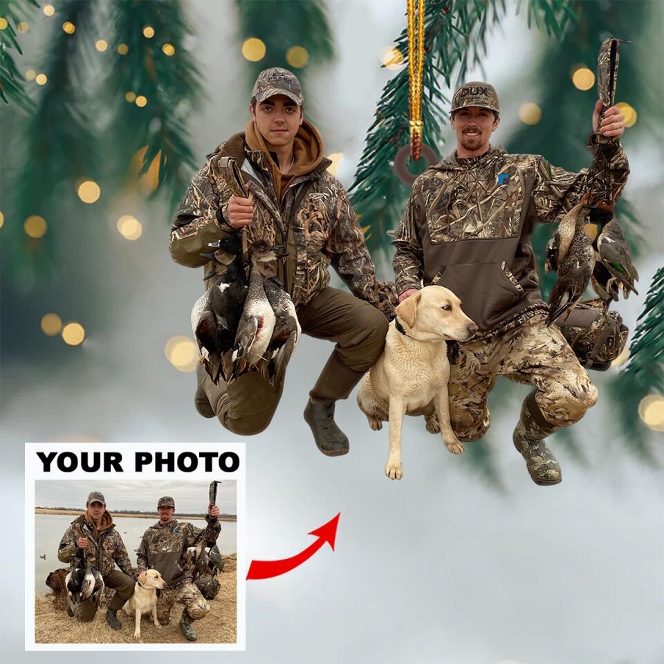 Personalized Photo Duck Hunting Christmas Ornaments Gift For Hunting Lovers - Custom Photo Hunting Christmas Ornaments Gift For Hunter