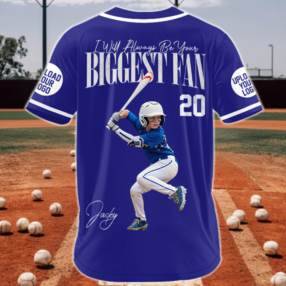 I'll Be Your Biggest Fan, Custom Photo Baseball Game Day Baseball Jersey, Gift For Baseball Lovers Na02 Li29