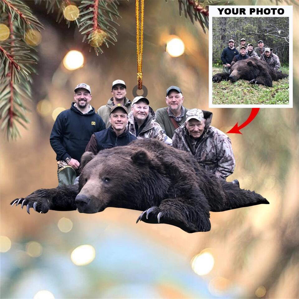 Custom Photo Bear Hunting Ornament Gift For Hunting Lovers - Gift For Hunter - Personalized Photo Ornament
