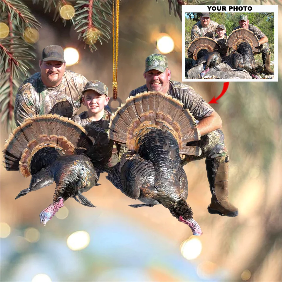 Personalized Photo Wildlife Hunting Turkey Ornament - Personalized Hunting Christmas Ornaments Gift For Hunting Lovers - Hunting Christmas Ornaments Gift For Hunter