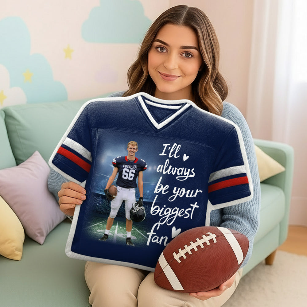 Custom Photo Football GameDay Ugly Plush Pillow Gift For Football Lovers - Personalized Gift For Football Player Hv01