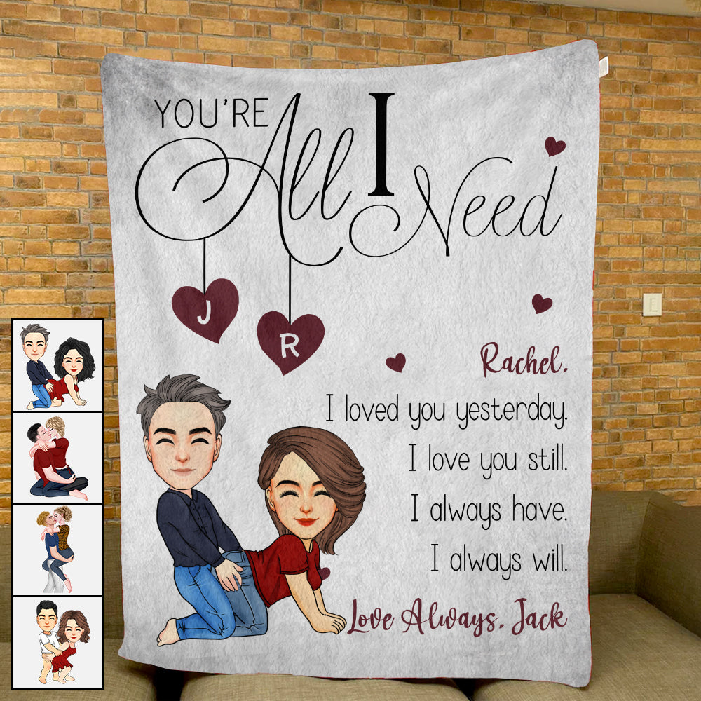 You're All I Need - Personalized Blanket For Couple Tu20