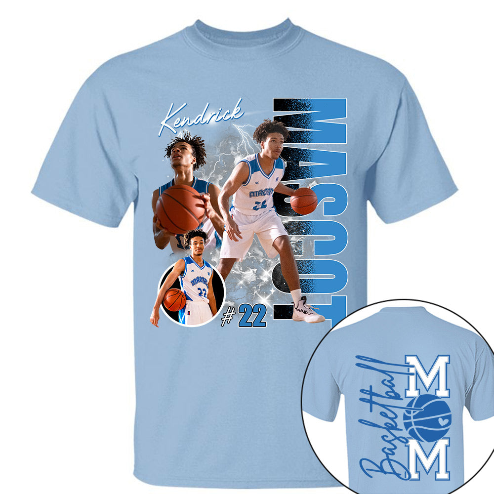 Custom Photo Basketball Player Shirt, Personalized Team Name School Name Bootleg Shirt For Basketball Mom Li29