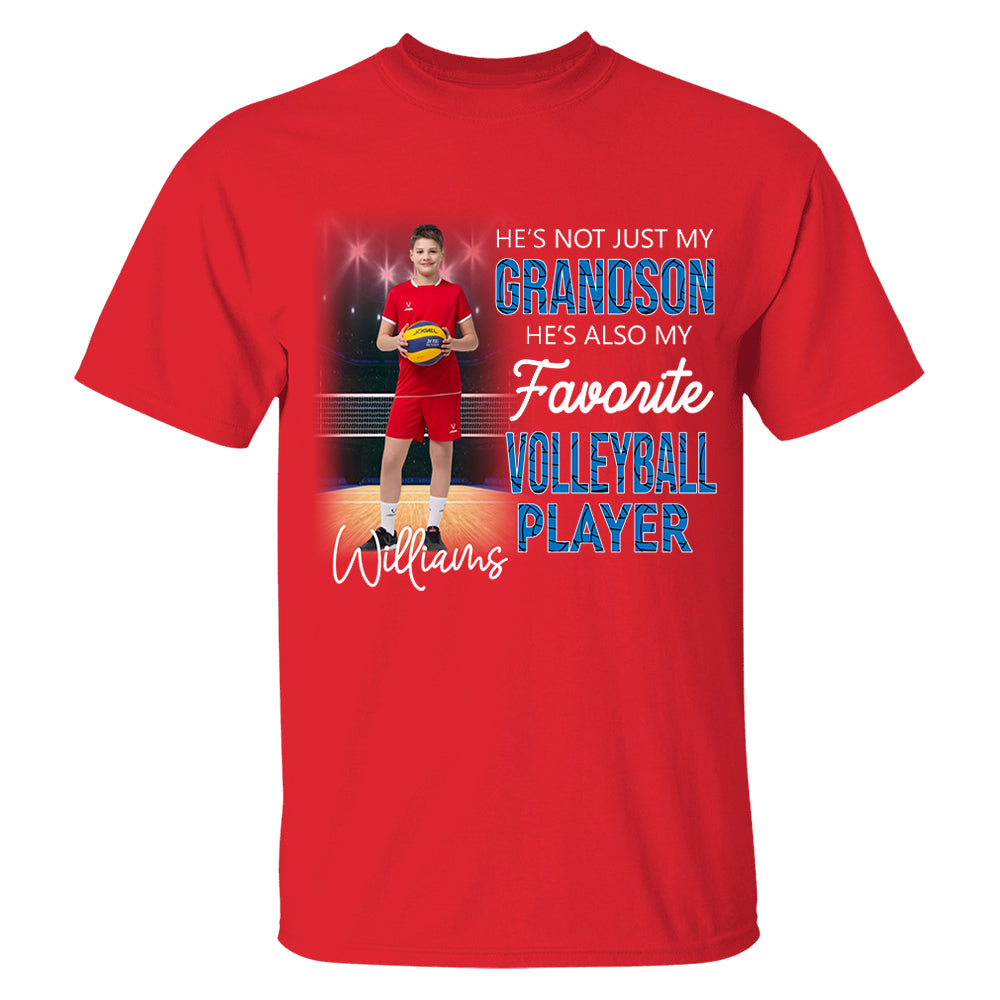 He's Not Just My Grandson He's Favorite Volleyball Player - Personalized Shirt Tu20