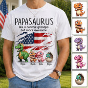 Custom Papasaurus And Kids  Dinosaurs Shirt, Father's Day Gift For Dad Grandpa L0411 Hv01