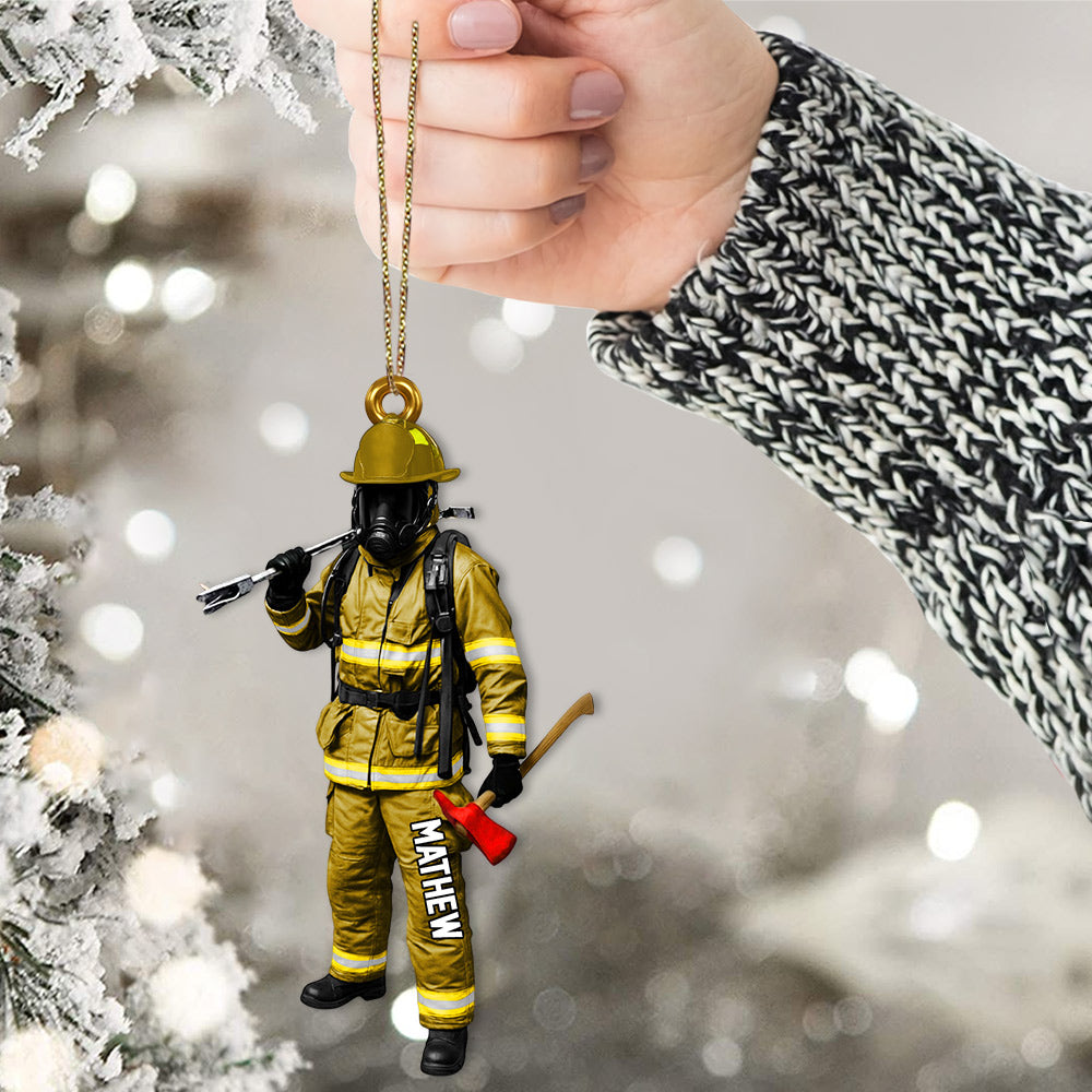 Custom Firefighter On Duty Personalized Ornament Gift For Firefighter Fireman New Li29
