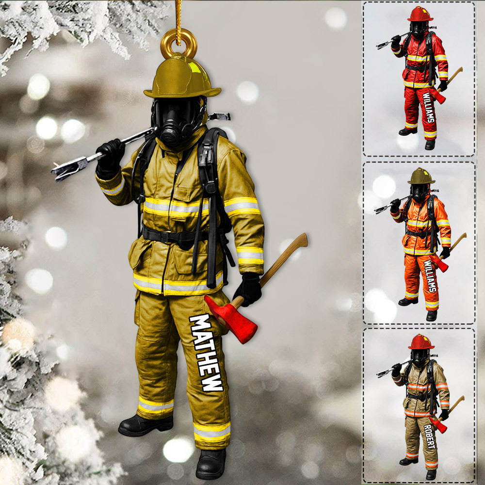 Custom Firefighter On Duty Personalized Ornament Gift For Firefighter Fireman New Li29