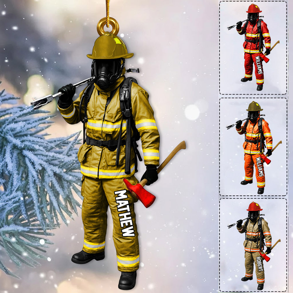 Custom Firefighter On Duty Personalized Ornament Gift For Firefighter Fireman New Li29