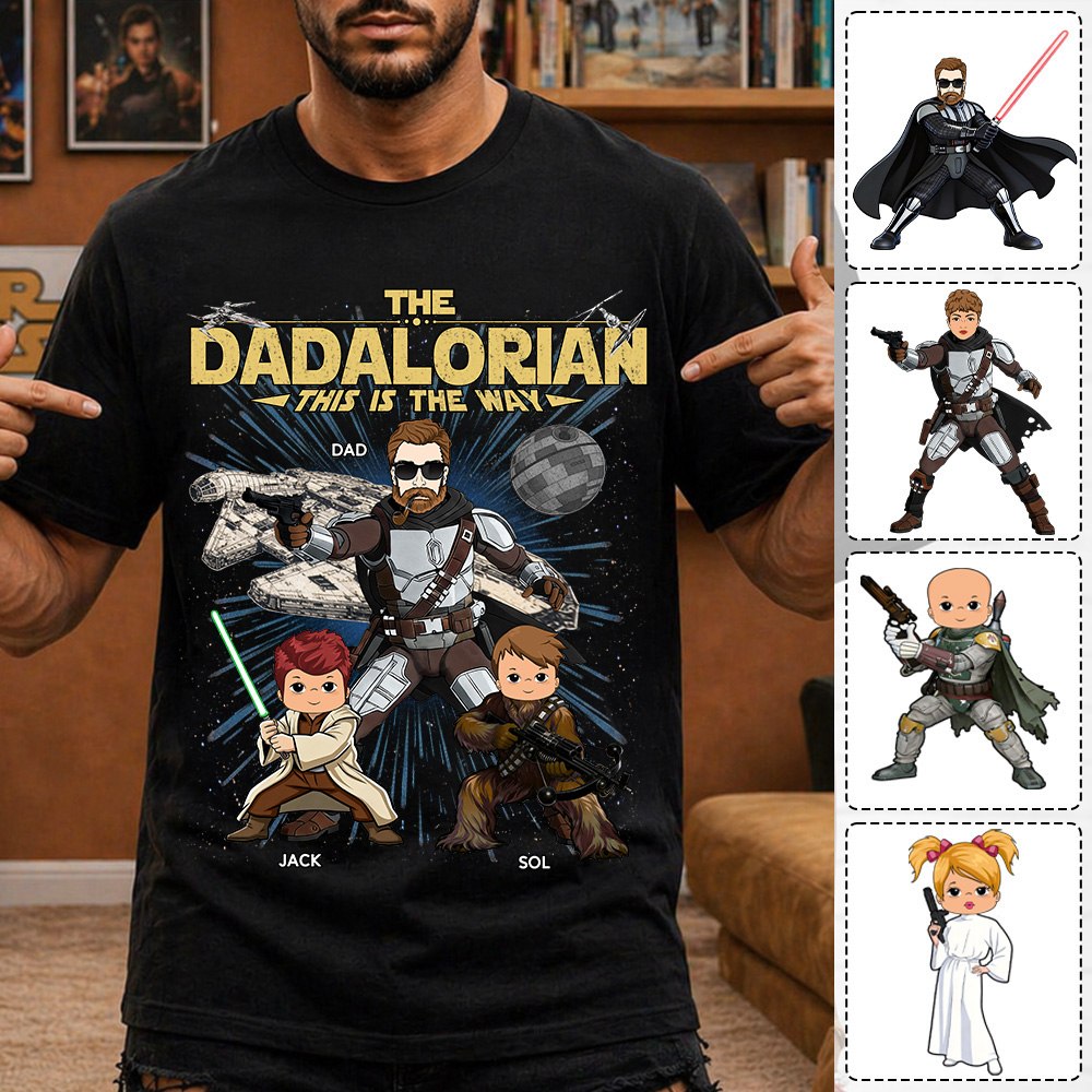 The Dadalorian This Is The Way Personalized Vintage Style Shirt For Dad Father's Day Gift T1807 T24