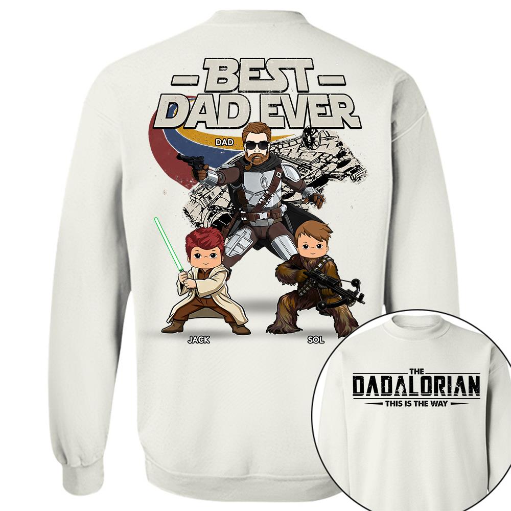 The Dadalorian - Best Dad Ever - Personalized Shirt Gift For Dad Mom Custom Nickname With Kids Na02 Hv01