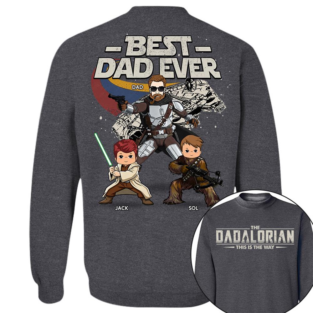The Dadalorian - Best Dad Ever - Personalized Shirt Gift For Dad Mom Custom Nickname With Kids Na02 Hv01