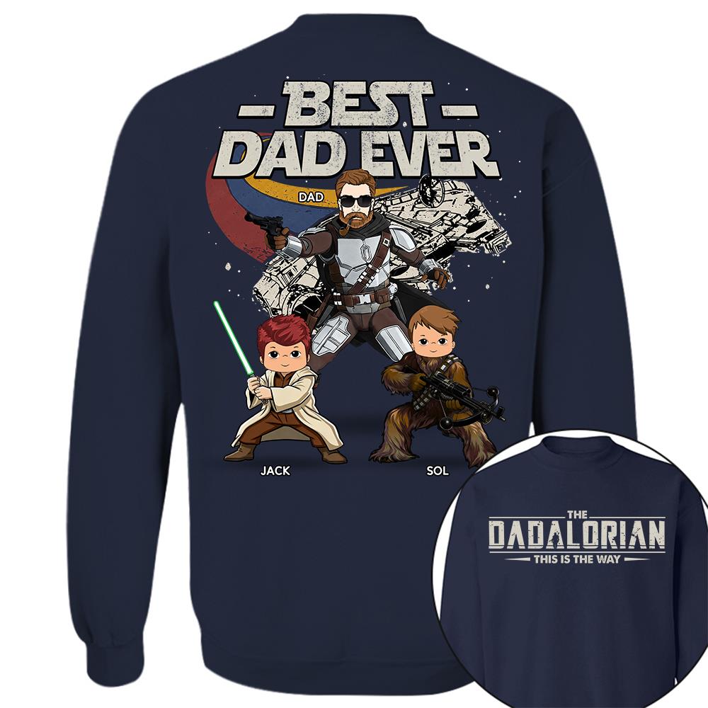 The Dadalorian - Best Dad Ever - Personalized Shirt Gift For Dad Mom Custom Nickname With Kids Na02 Hv01
