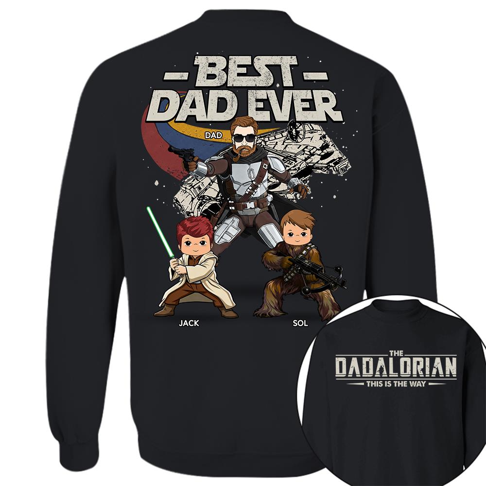 The Dadalorian - Best Dad Ever - Personalized Shirt Gift For Dad Mom Custom Nickname With Kids Na02 Hv01