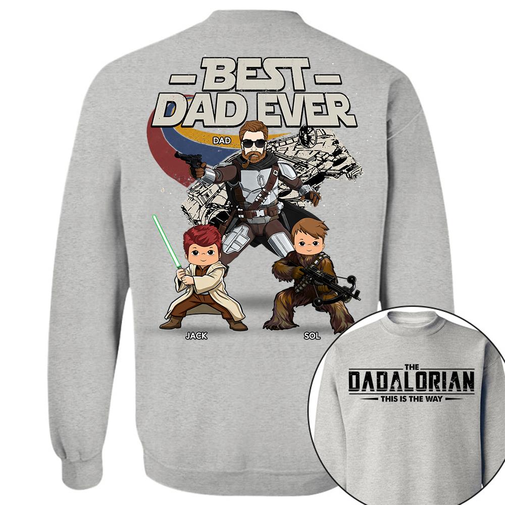 The Dadalorian - Best Dad Ever - Personalized Shirt Gift For Dad Mom Custom Nickname With Kids Na02 Hv01